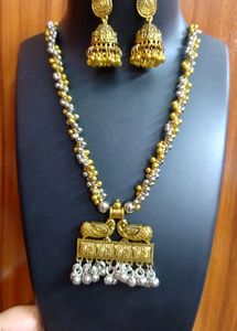 Silver And Golden Jewellery Set