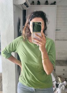 Olive Green 3/4 Sleeve Tee