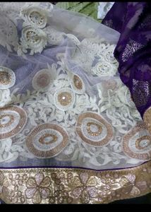 Embroidery Purple Saree
