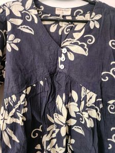 Alia Cut Indigo Top