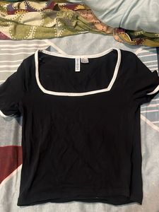 Black & White Trim Top