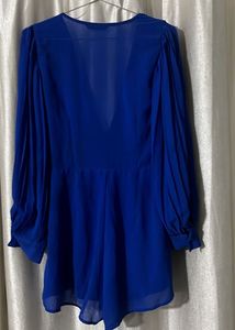 Blue Pleated Romper