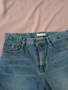 Blue Straight Leg Denim Jeans