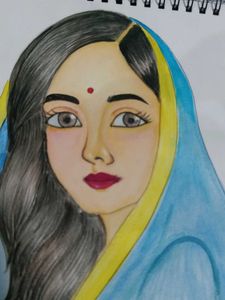 Beautiful Traditional Girl Drawing