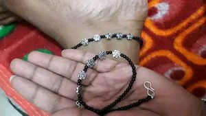 Black Beaded Anklets