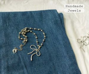 Bow Necklace &amp; Earring Hoop Jewelry Set