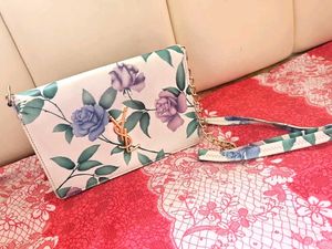 YSL Floral Print Clutch