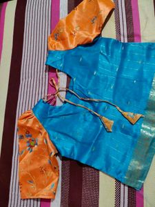 Orange &amp; Blue skirt and top