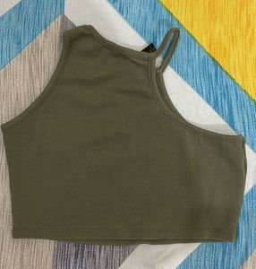 Olive Green Crop Top