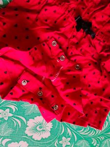 Heart Print Rompers - Set of 2