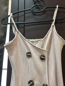 Pink Button-Front Mini Dress