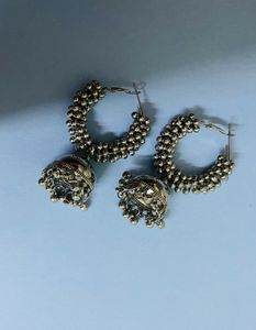 Oxidised Silver Jhumka