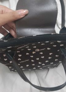 Cutesy Heart Print Brown Bag