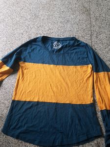 Mustard Yellow With Dark Green T Shirt