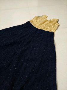 Elegant Gold &amp; Navy Dress