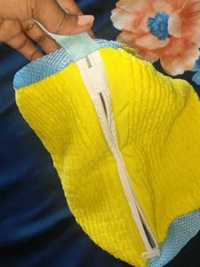 Yellow &amp; Blue Terry Shoe Washing Bag Accessory