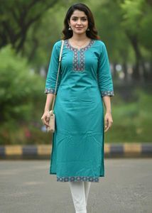 Elegant Teal Embroidered Kurta