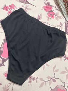 Black High-Waisted Swim Bottoms
