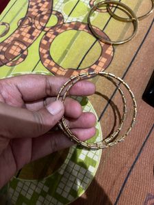 Gold &amp; Silver Chain Bangles (Set of 2)