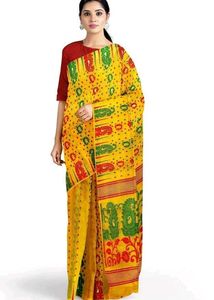 Yellow Printed Saree