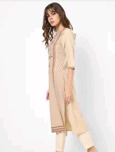 Elegant Beige Printed Kurta