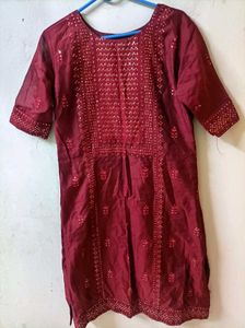 Maroon Ethnic Kurta