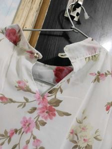 Floral White Chiffon Top