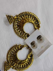 Statement Gold Jhumka Earrings