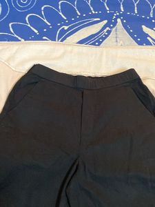 Jet Black Trouser With Waist Elastic