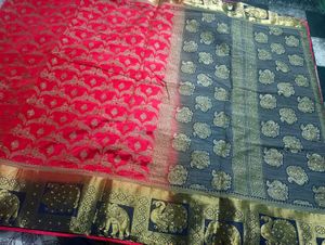 Elegant Red Banarasi Saree