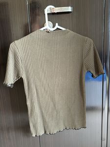 Zara Green Ribbed Top