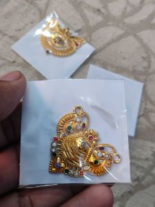 Gold Pendant with Gemstones