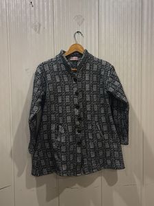 Patterned Button-Up Jacket