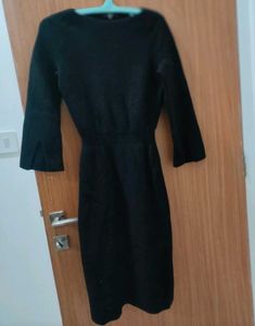 Black Knit Midi Dress