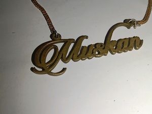 Muskan  Name Golden Colour Chain