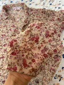 Floral Chiffon Button-Up