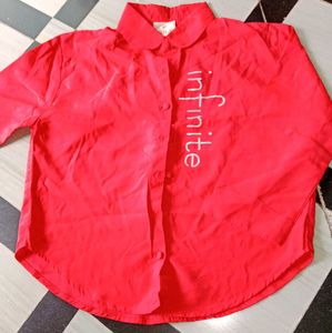 Red Infinite Graphic Button-Down
