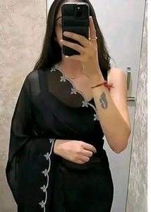 Black Saree with Embellished Border