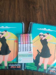 2 Notebooks, Pens