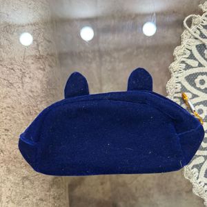 Cute Navy Blue Sleepy Eyes Pouch