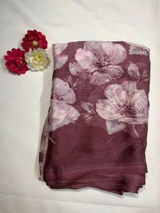 Burgundy Floral Saree