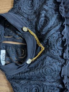 Black Top With Lace Design
