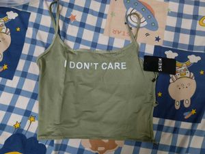 Olive Crop Tank - I Don't Care Pack of 2