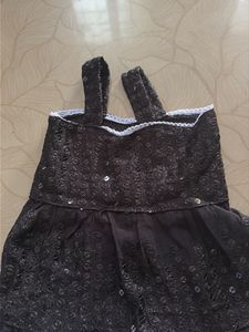 Girls Black Sequin Dress