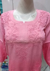 Lakhnavi Hand Embroidery Short Kurti