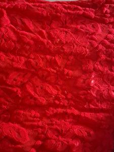 Red Floral Applique Top