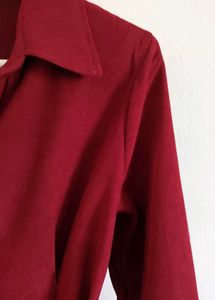 Long Sleeves Belted Corduroy Shirt