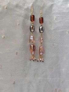 Handmade Glass Beaded Dangle Earrings