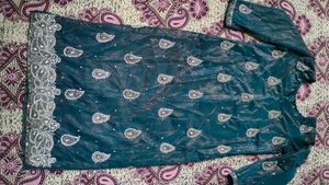 Teal Embellished Kurta Set