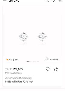 GIVA 925 real Silver Earrings